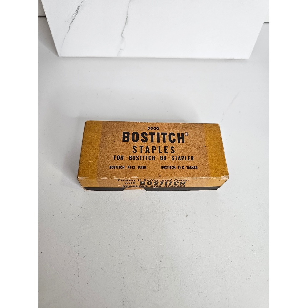 Vintage Bostitch B8 Staples 5000 Count Box Made in USA for B8 P4-12 T5-12